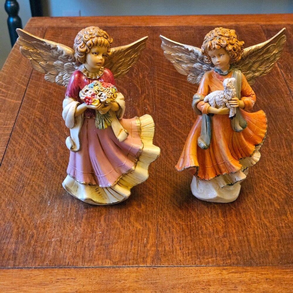 Vintage Pair of Italian Fontanini 8 in Angels